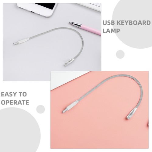 2 szt. Klawiatura Światło Lampa komputerowa Elastyczna USB Regulowana gęsia szyja - Zdjęcie 4 z 12