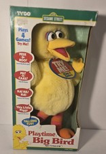 1990s Vintage Tyco Sesame Street Playtime Big Bird Talking Plush Toy Newith Box