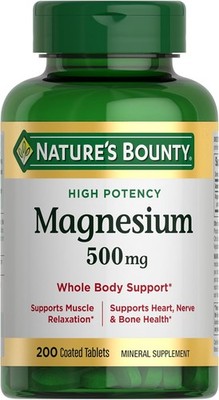Nature's Bounty Magnesium Supplements - 500 200 Count (Pack of 1) 