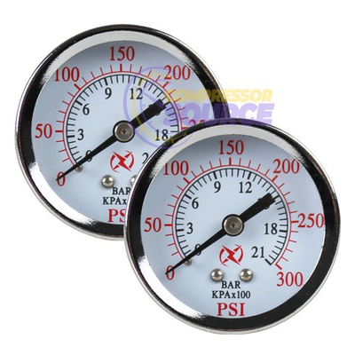 #ad #ad 2 Air Compressor Pressure Hydraulic Gauges 2quot; Face Back Mount 1 4quot; NPT 0 300 PSI $11.95