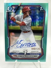 2026 Bowman CHROME CPA-MF Aqua /125 Matthew Ferrara, Phillies 1st Bowman AUTO