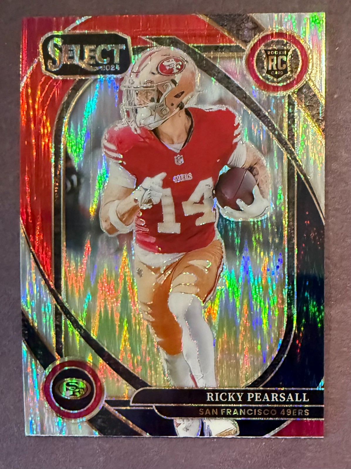 2024 Ricky Pearsall (49ers) Panini Select Club Level Black & Red Shock Prizm RC