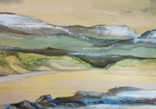 Original Watercolour, 'Coastal Landscape', Circa 1970's , D A Gould