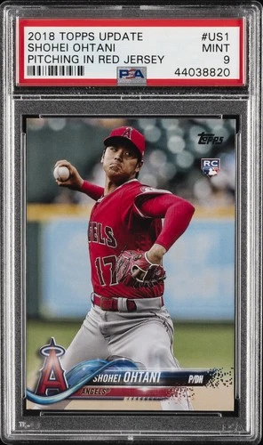 2018 TOPPS UPDATE #US1 SHOHEI OHTANI ROOKIE RC PSA 9