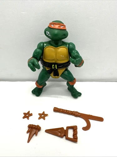 TMNT Michelangelo w/Accessories Soft Head Teenage Mutant Ninja Turtle 1988