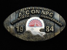 QB03137 VINTAGE 1984 AFC ON NBC TWENTIETH ANNIVERSARY FOOTBALL SPORTS BUCKLE