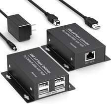 USB Extender Over Ethernet USB 2.0 HUB RJ45 Cat5e/6, 196ft/60m, up to 480Mbps