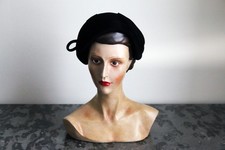 Chapeau velours feutre noir années 30