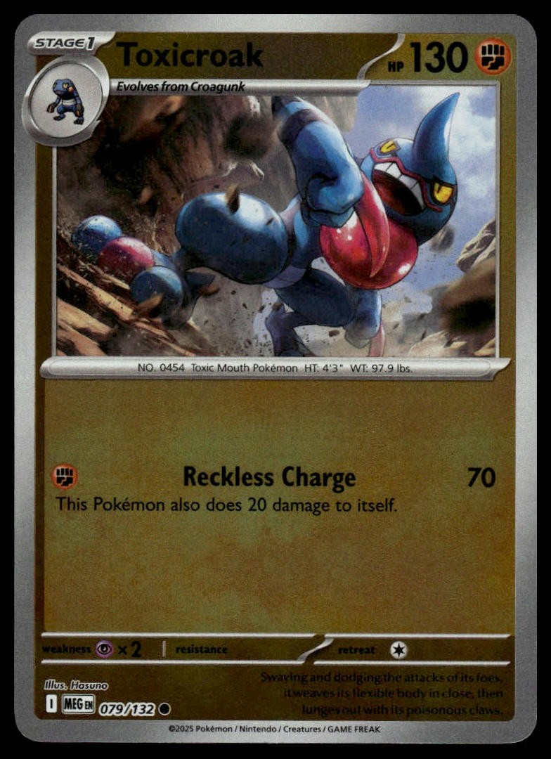 Pokemon Mega Evolution #79/132 Toxicroak Reverse Holo