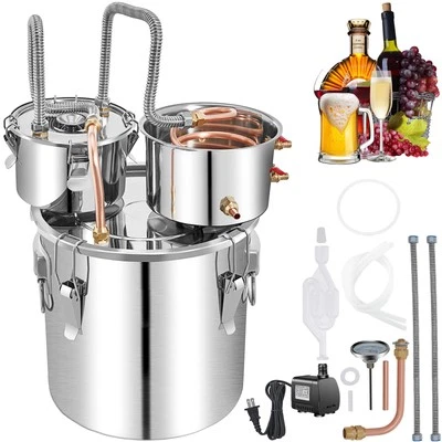 Distillateur Alambic Chaudière Spiritueux Inoxydable 50 L avec Pompe à Eau - Photo 1/4