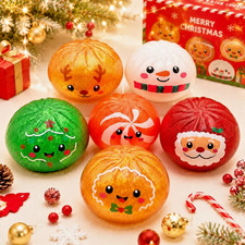 New 12 Pack Christmas Mystery Dumpling Buns Mini Squishy Toys Sensory Bundle