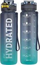 Water Bottle, 500ML/750ML Sports Water Bottle, Motivational Water Bottle, BPA Fr