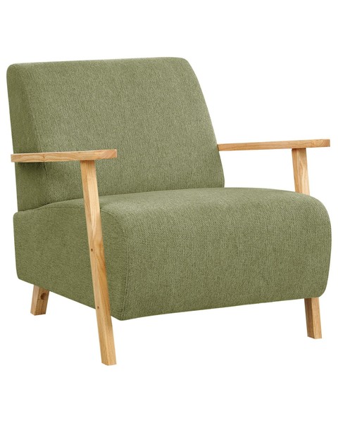 Sessel GrüN / Heller Holzfarbton Mit Armlehnen Retro Stil Lesja-image