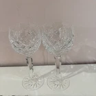 VINTAGE RARE LOT X 2 WATERFORD COMERAGH PATERN WINE GLASSES  7.5" TALL VGC