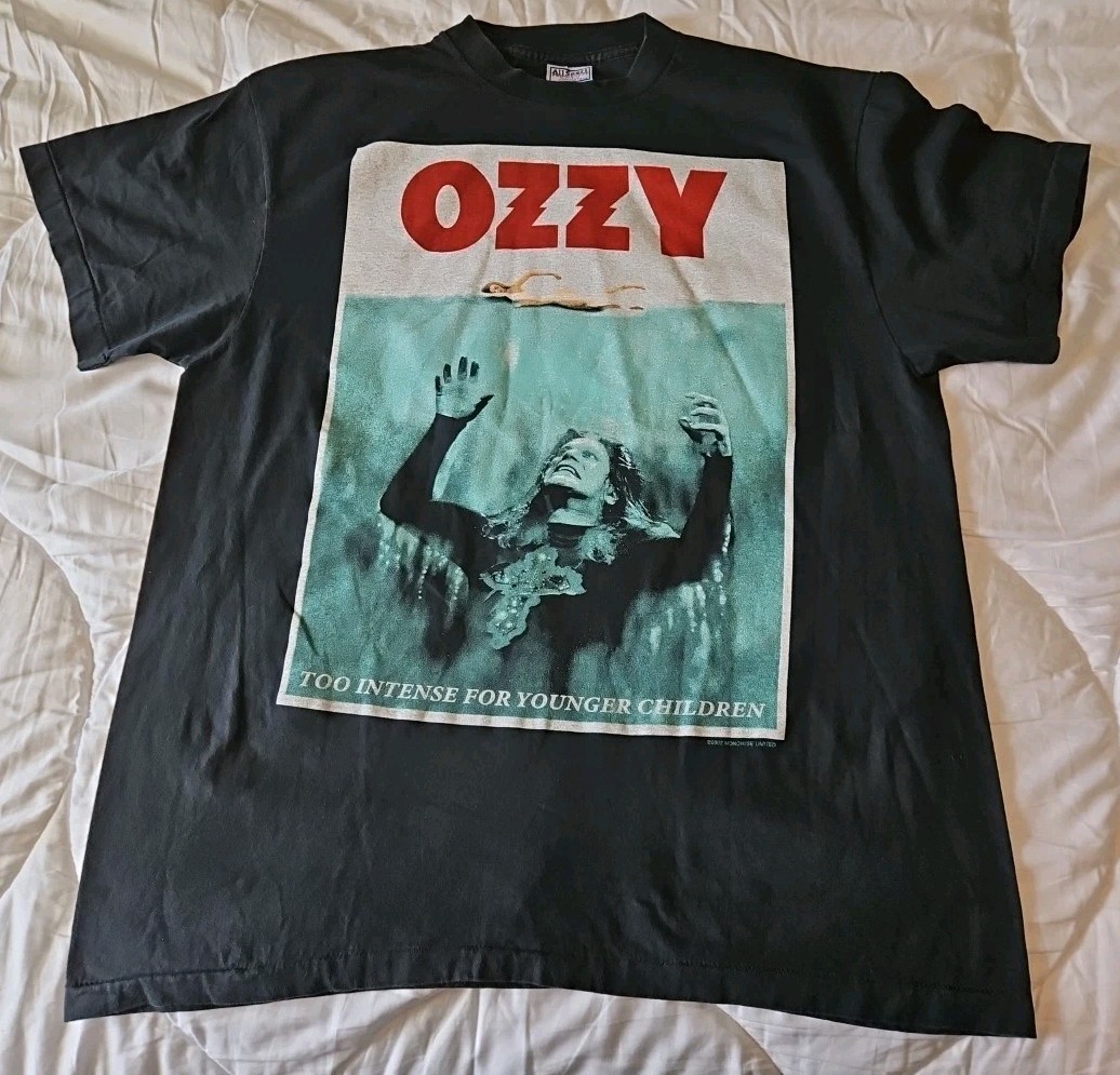 OZZY OSBOURNE vintage 2002 OZZFEST SHARK shirt JAWS XL Reprint | eBay