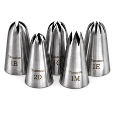 Tumtanm 5 Pack Extra Large Piping Nozzles 1B 1C 1E 1M 2D# Seamless Stainless