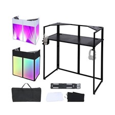 Portable DJ Booth Facade. DJ Table. Foldable DJ Facade Station for DJ Control...