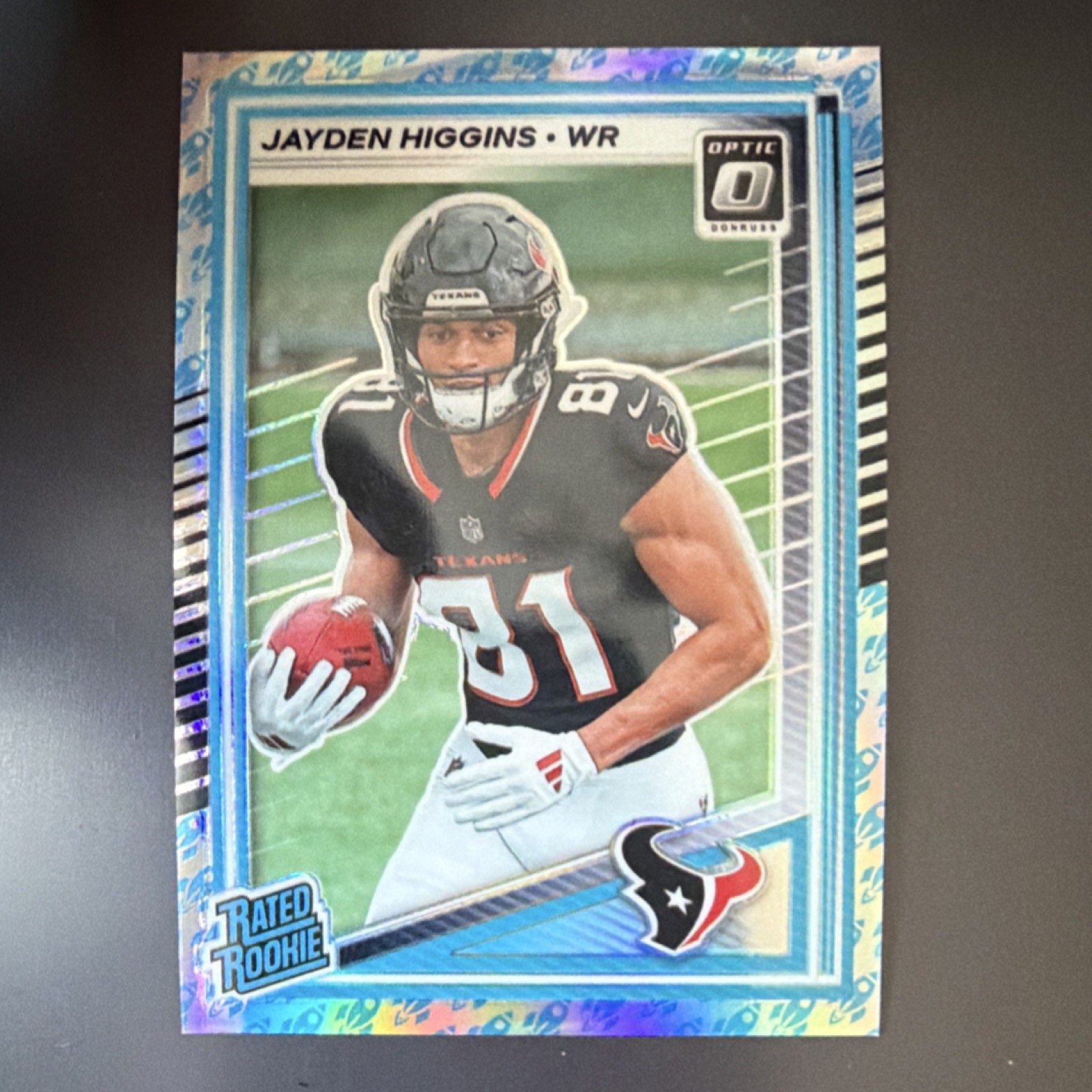 2025 Panini Donruss Optic Jayden Higgins Rated Rookie Prizm #225 Texans Rocket