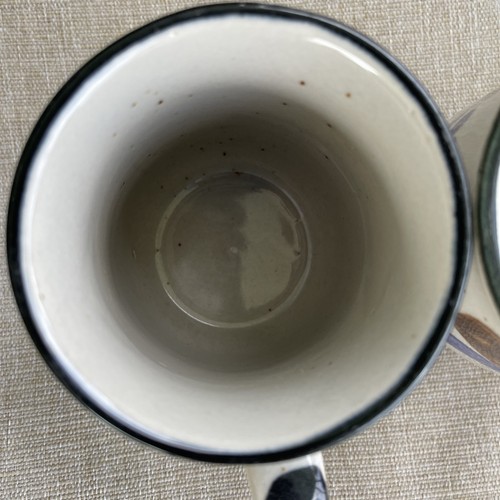 Vintage Speckled Stoneware Coffee Mugs set of 4 Flowers Hand Painted Korea COTC - Picture 11 of 14