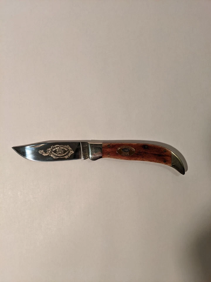 Cuchillo Kabar 1987 hueso liso/cubertería club "grizzly" broche grande con funda - como nuevo Foto 4 de 4