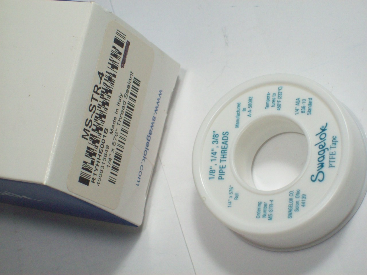 1 - Swagelok PTFE Tape Thread Sealant, 1/4" x 576", MS-STR-4