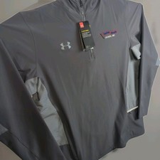 Under Armour Storm Jacket Men's Large Gray Heat Gear Water-Resistant Hood New