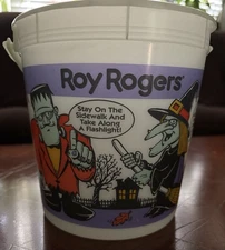 Vintage Roy Rogers Glow In The Dark Trick or Treat Bucket with Handle