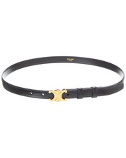 Celine Triomphe Leather Belt Women's Black 90