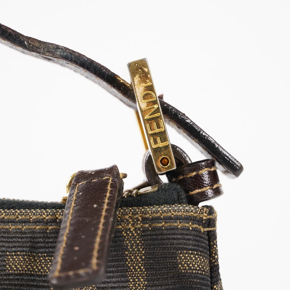 FENDI Zucca Canvas Handbag Brown FF Logo Vintage 11102200020 - Image 3 of 4