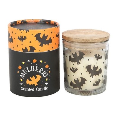 Gothic Hexe Fledermaus Motiv Maulbeere Duft Fledermäuse Glas Duft Geschenk Kerze