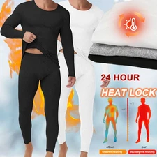 2PCS Thermal Underwear Men Long Johns Underwear Set Base Layer for Cold Weather