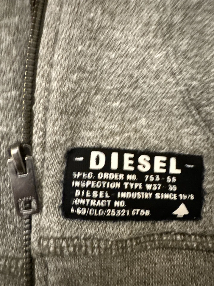 Diesel Niños Cremallera Sudadera con Capucha Gris Claro Talla 7/126cm Foto 2 de 4