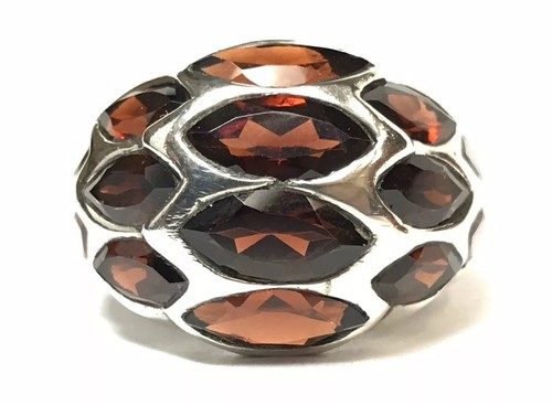 Sterling Silber roter Granat Cluster Ring 925 Marquise-Schliff Damen Cluster Größe 9