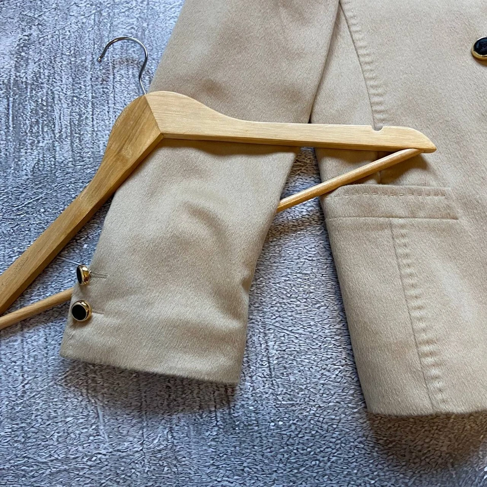 Rare Escada Margaretha Ley Coat Women EU 36 Blazer Angora Wool Beige Germany - Image 4 of 4