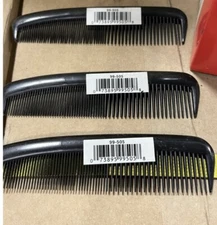 5" Black Hair Comb Pocket Size Plastic Flexible Combs, Pack of 12