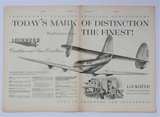 1954 LOCKHEED CONSTELLATION & SUPER CONSELLATION VINTAGE 2 PAGE ADVERTISEMENT