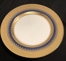 Piatto insalata incrostato Faberge Imperial Heritage blu cobalto oro