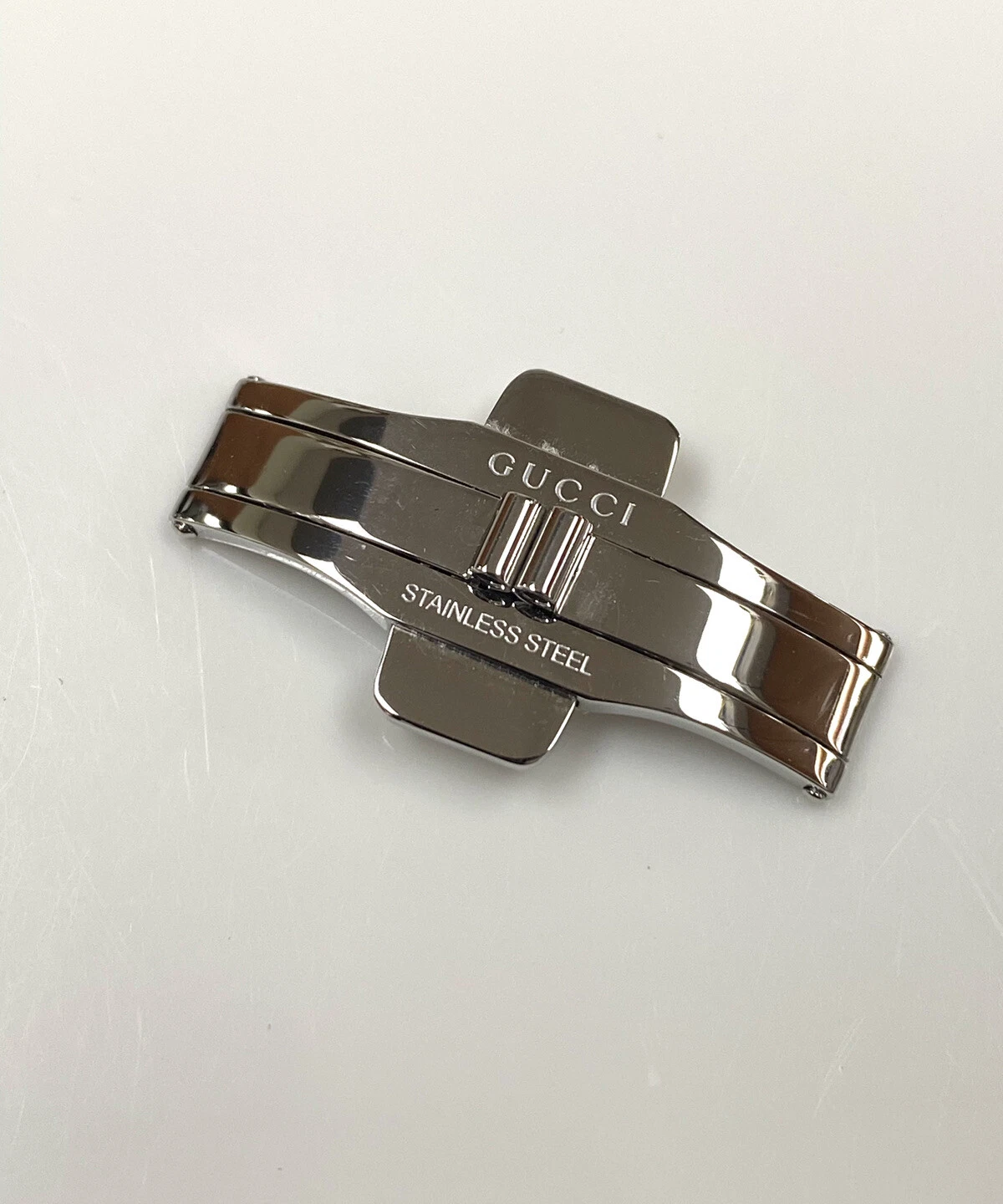 Fermoir à boucle en acier inoxydable Gucci 19 mm x 4,5 mm original neuf
