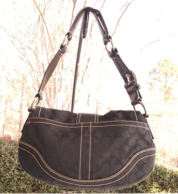 Coach 10603 MEDIUM Vintage Soho Black Signature C Canvas Shoulder