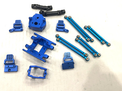 Full Aluminum Shock Tower GearBox Servo mount Gear Cover  1/18 Traxxas TRX-4M Bu