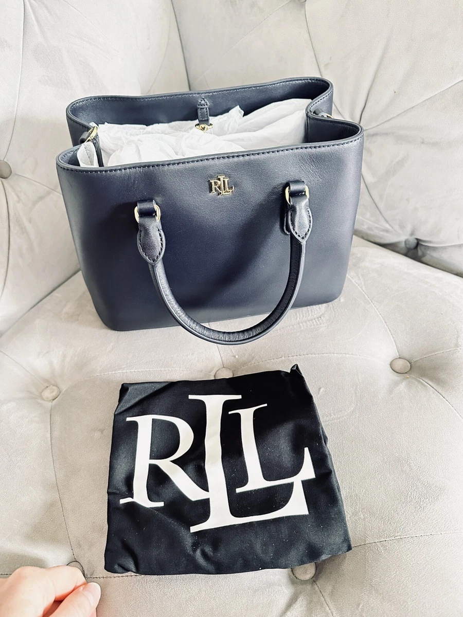 Ralph Lauren Marcy Smooth Very Dark Blue Women, Navy,Small Satchel 