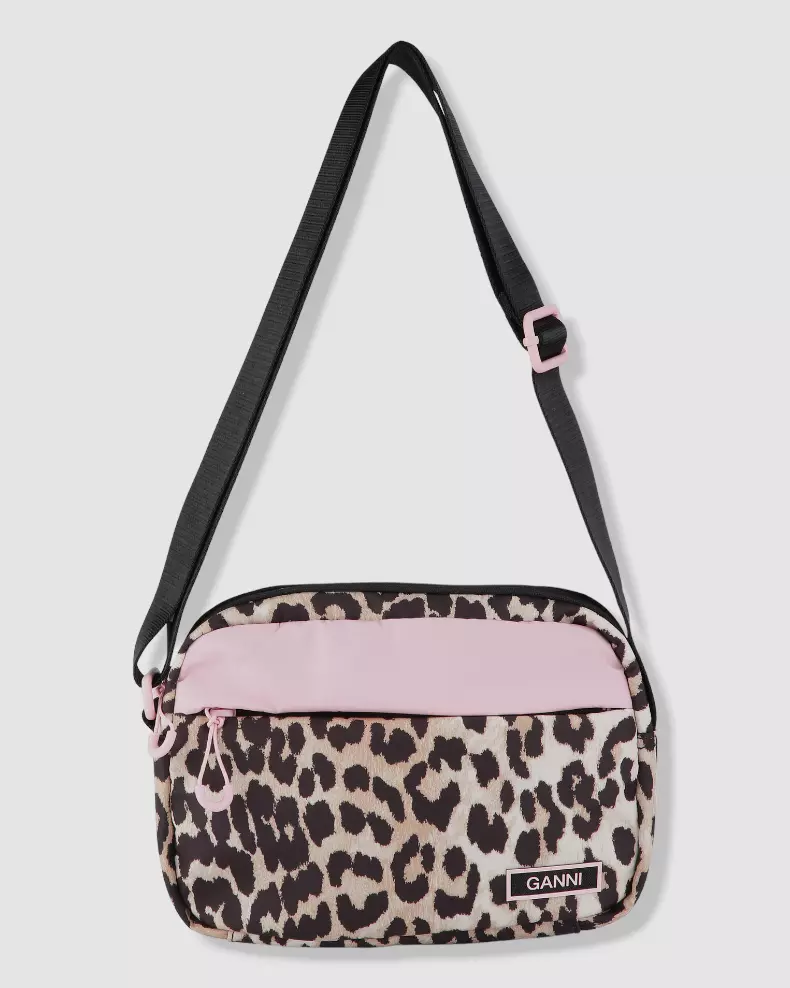 Ganni leopard tote cheap