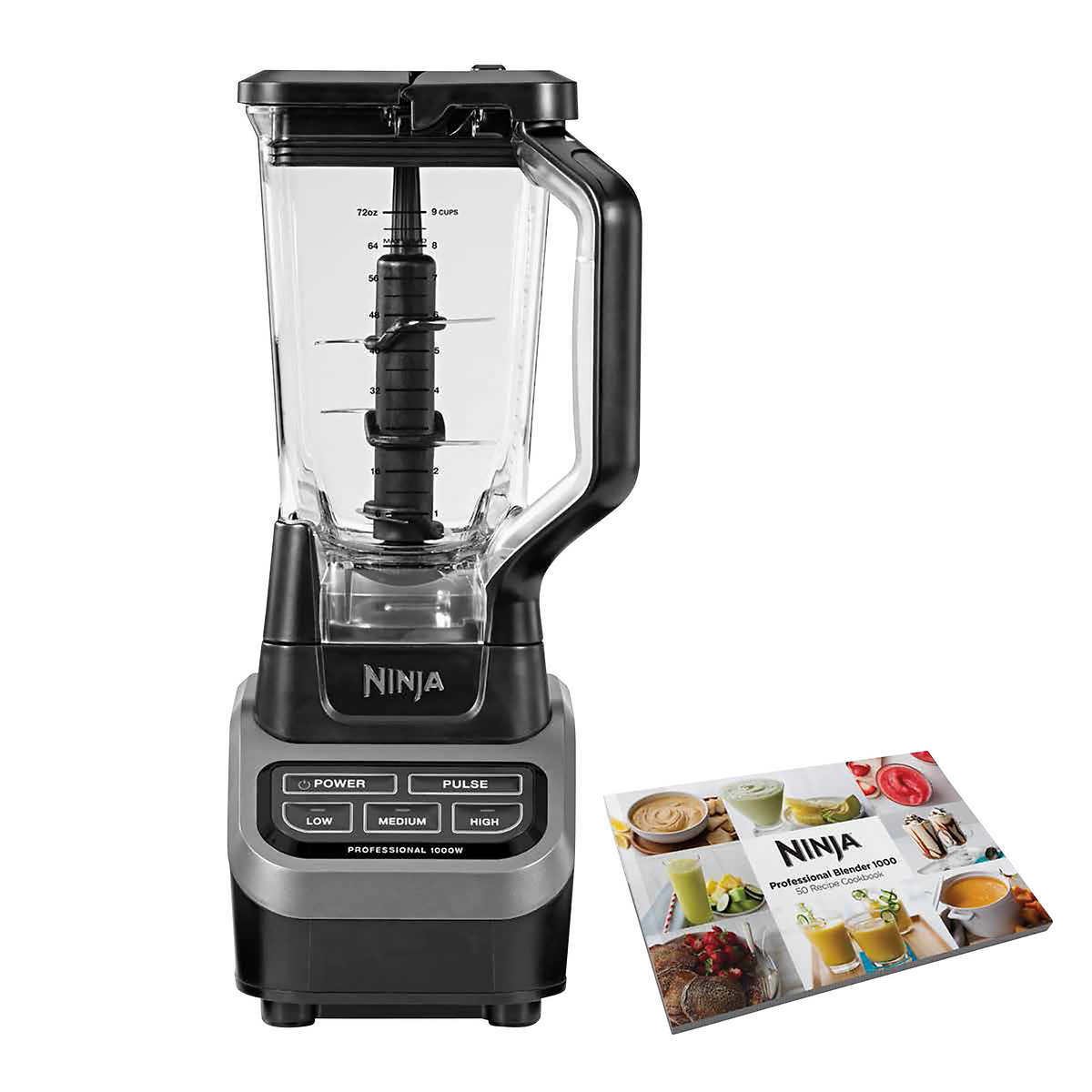 NINJA Professional Blender 72 oz. 3-Speed Black 1000-Watt Blender (BL610)  BL610 - The Home Depot