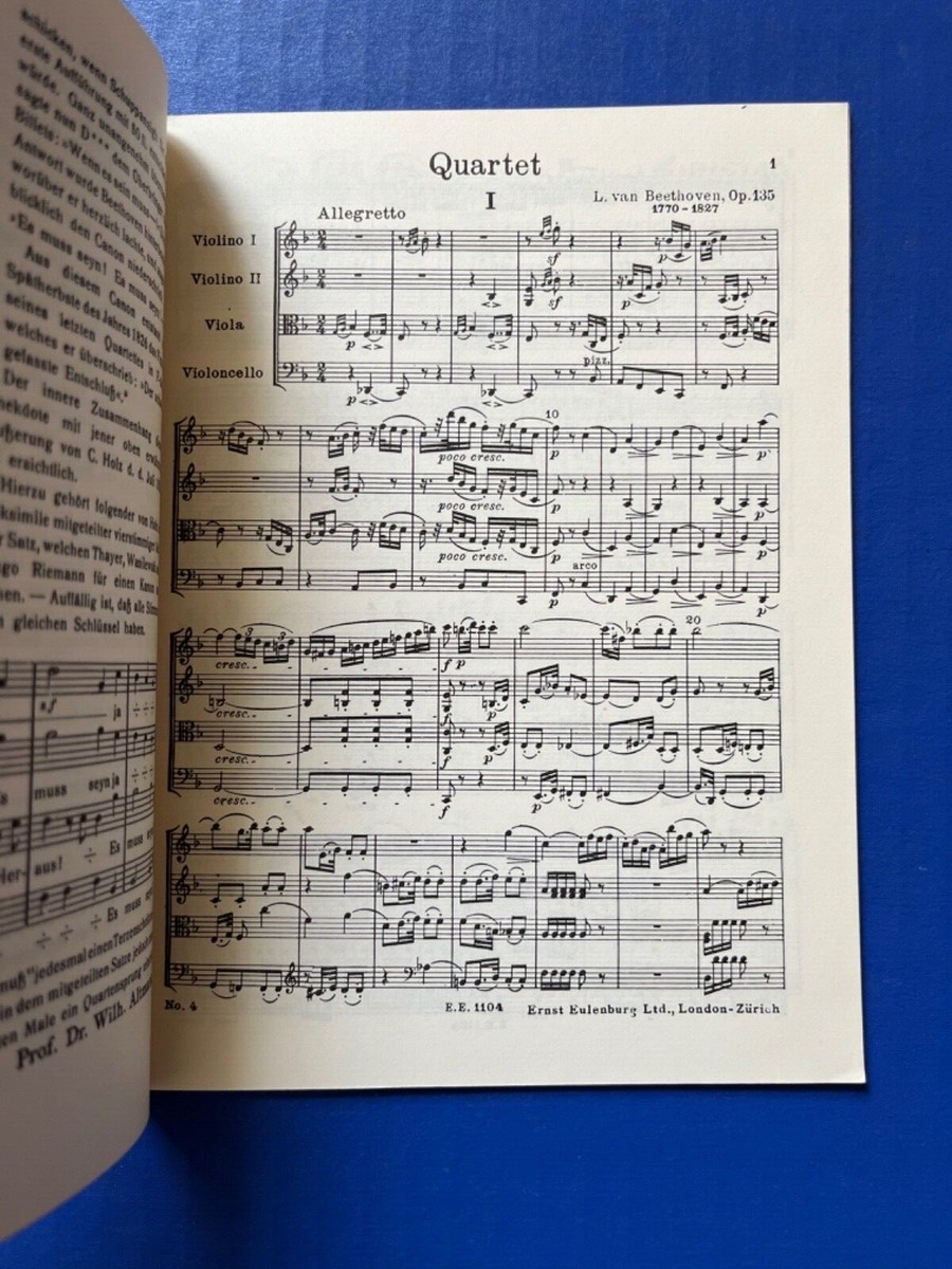 Beethoven - String Quartet in F Major - Op. 135 - Eulenburg