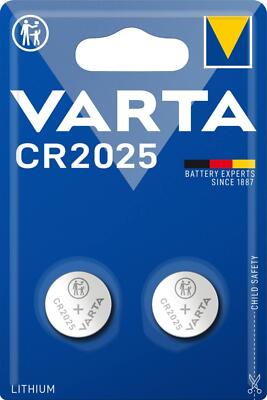 VARTA 2 lithium button cell 3V CR2025 button battery blister