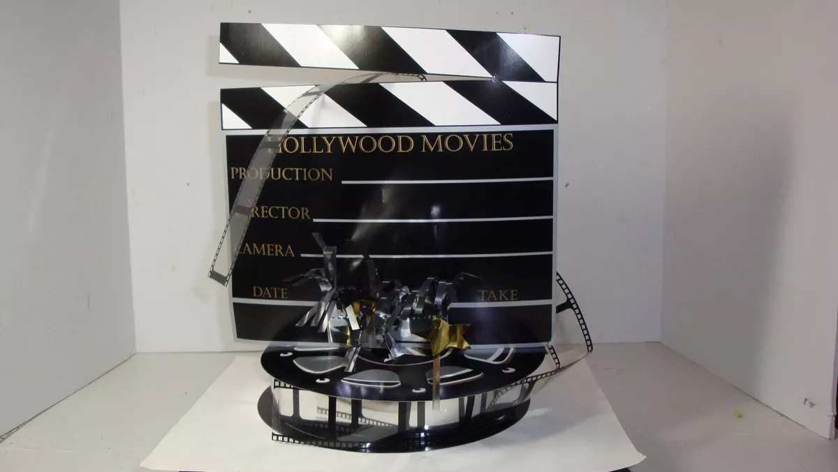 Movie Set Hollywood Party Table Centerpiece NIP cardboard mylar