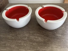 Pair of Vintage Porcelain Modern Ashtrays 1960s - 1970s