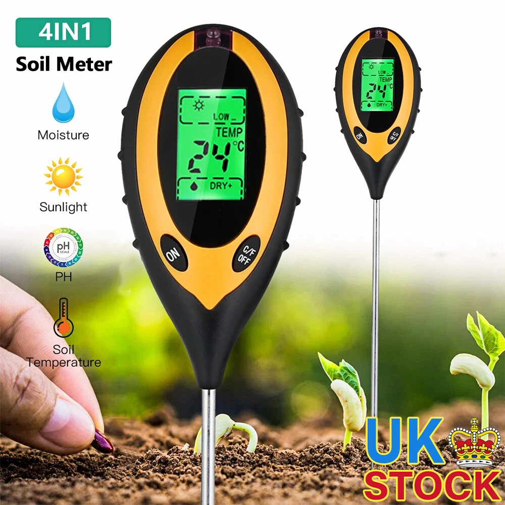 4 in1 Soil Soil PH Meter LCD Digital pH Temperature Sunlight