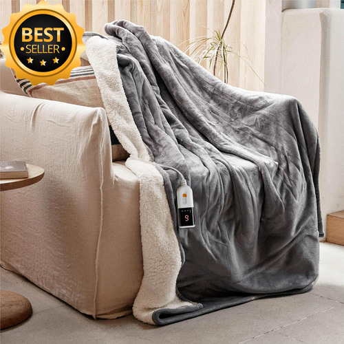 Heated Blanket Electric Throw - 130X160Cm Electric Blanket with 6 Heating Levels - Picture 10 of 12
