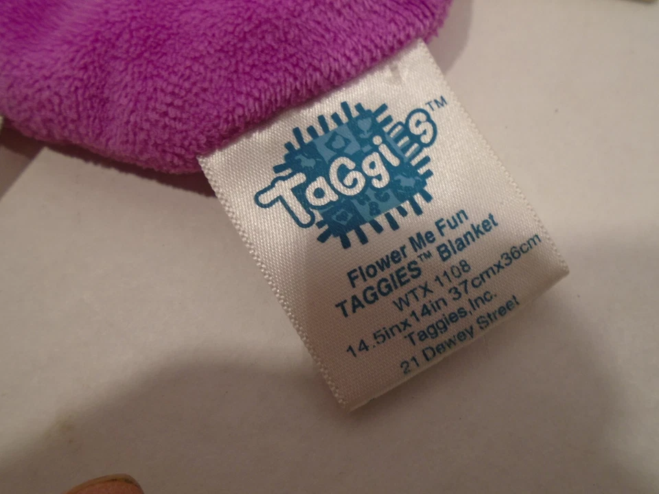 Taggies 12" Flower Me Fun Bebé Infantil Flor Lovey Rosa Púrpura Peluche Chupete Foto 2 de 4